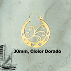 Argolla Canaria en Acero inoxidable baño de oro de 14k - cotigo