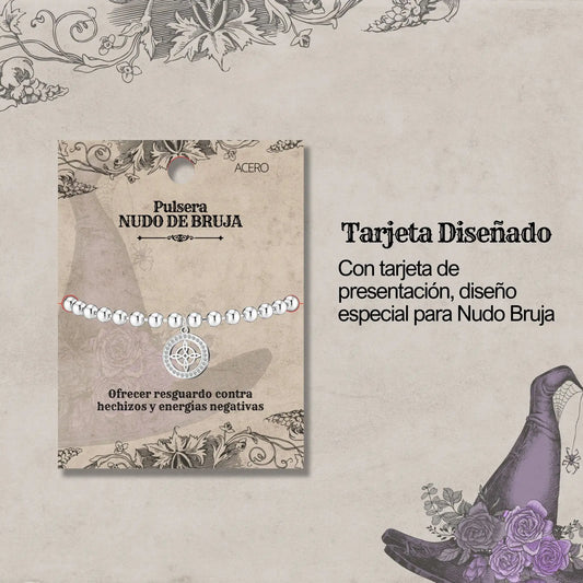 Pulsera Nudo de Bruja con Circonitas en Acero Plateado - cotigo