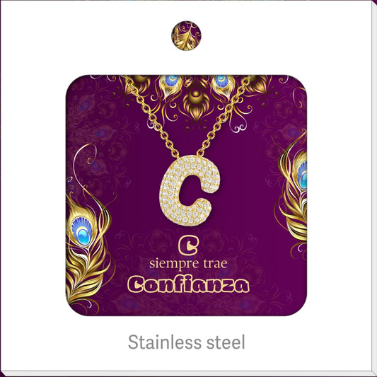 Colgante Letra inicial C con Piedra Circonita