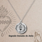 Colgante Acero CORAZON DE JESUS color Plateado - cotigo