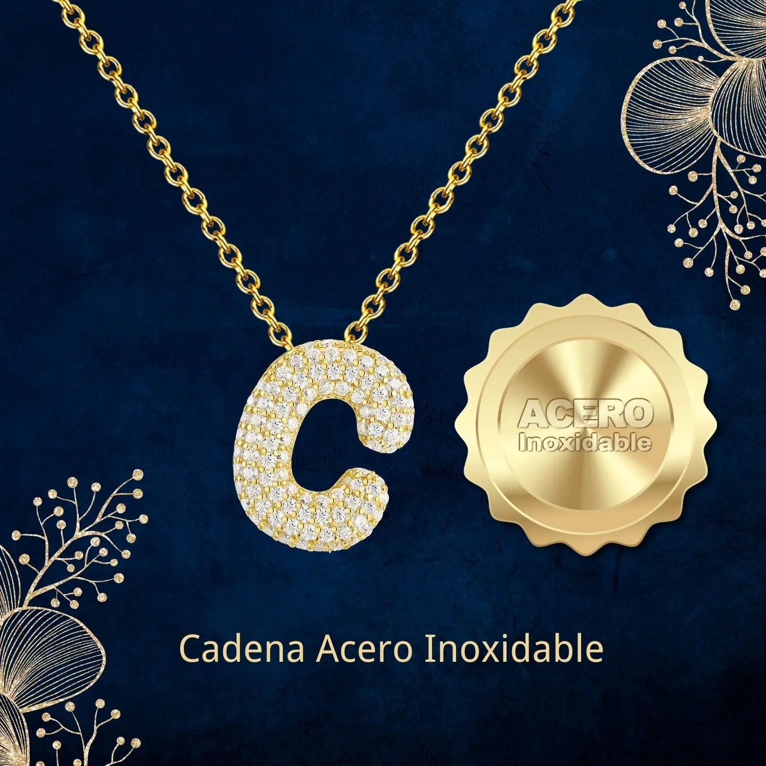 Colgante Letra inicial C con Piedra Circonita - cotigo