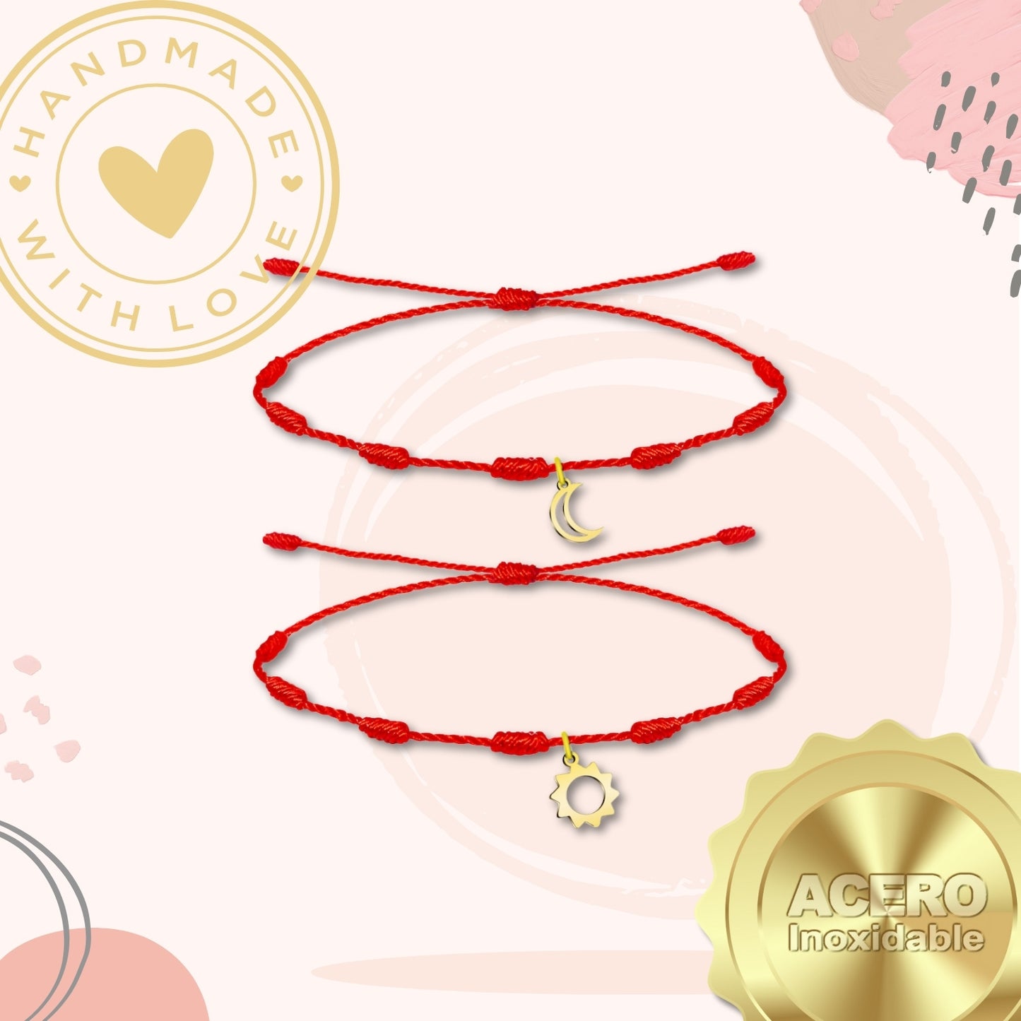2 pulseras 7 nudos 💕 Una para ti, una para mí. Regalo con significado para Amor, Pareja, Amistad, Familia. Además