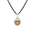 Colgante de Ojo de Tigre 14 mm con Accesorio de Acero