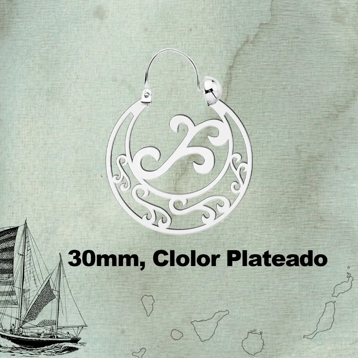 Argolla Canaria en Acero inoxidable baño de oro de 14k - cotigo