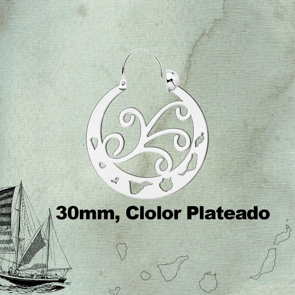 Argolla Canaria en Acero inoxidable baño de oro de 14k - cotigo