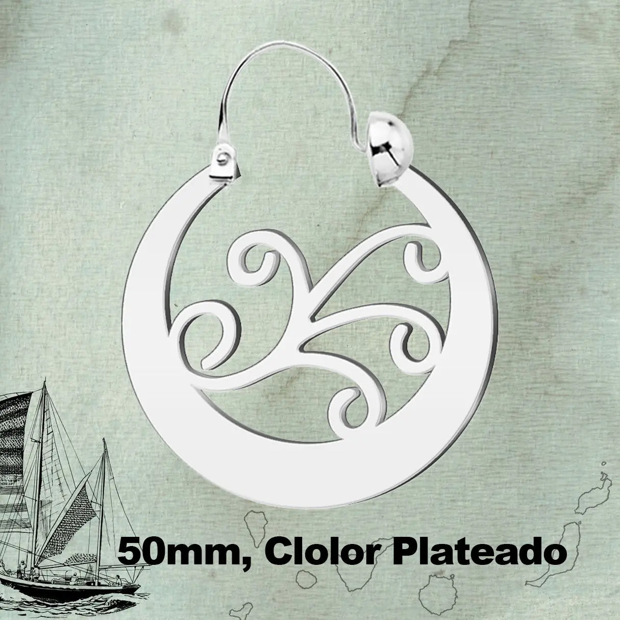 Argolla Canaria en Acero inoxidable baño de oro de 14k - cotigo