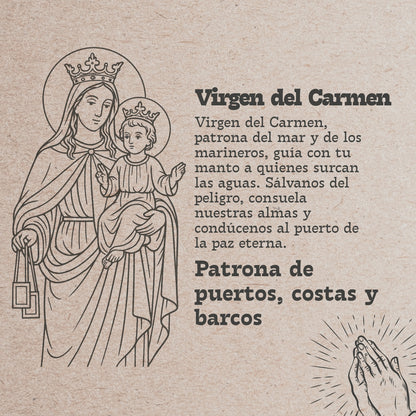 Colgante Acero Virgen del Carmen color Plateado