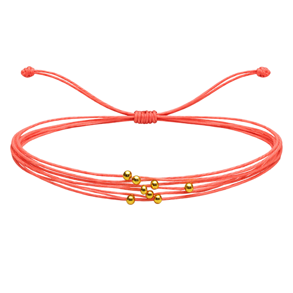 Pulsera Multihilo Encerado con Cuentas de Acero Inoxidable