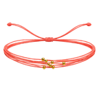 Pulsera Multihilo Encerado con Cuentas de Acero Inoxidable