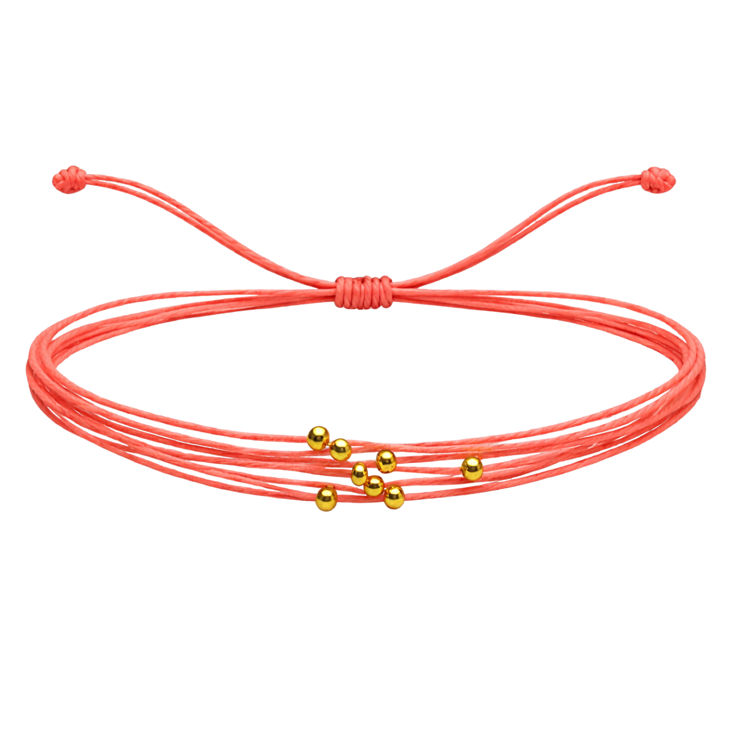 Pulsera Multihilo Encerado con Cuentas de Acero Inoxidable