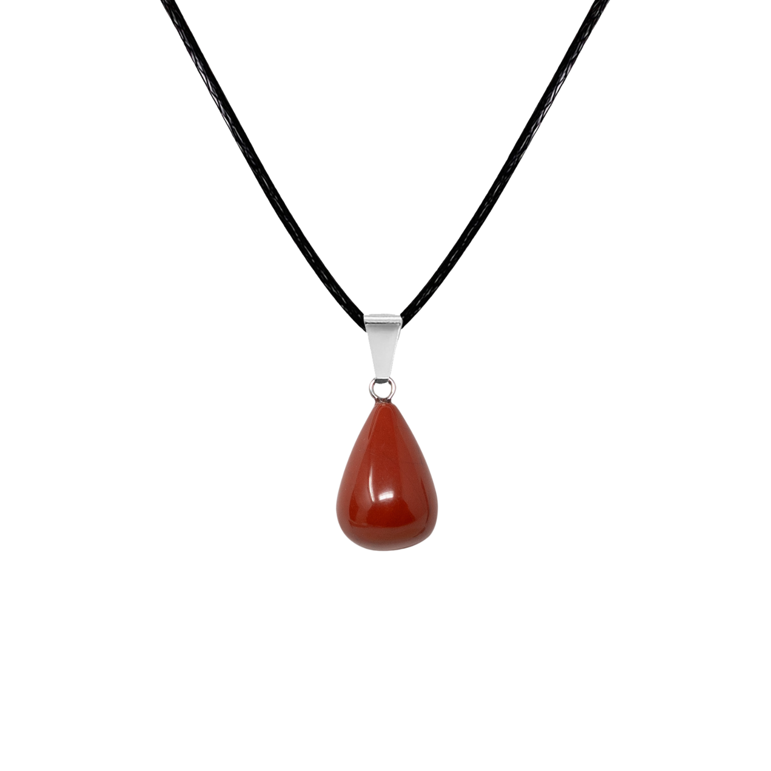 Colgante Gotita Redonda de Jade Rojo
