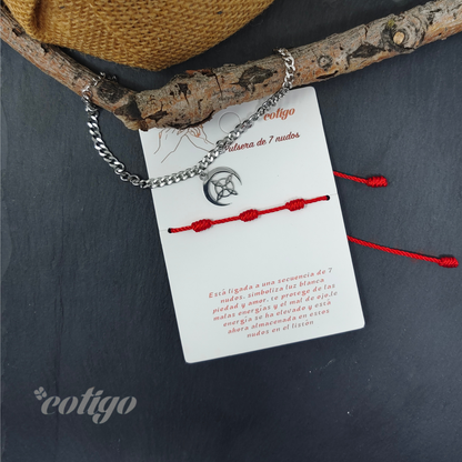 Pulsera Nudo bruja Acero Inoxidable color Plateado
