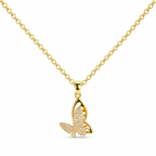 Colgante Mariposa Bañado en Oro 14K con Circonitas