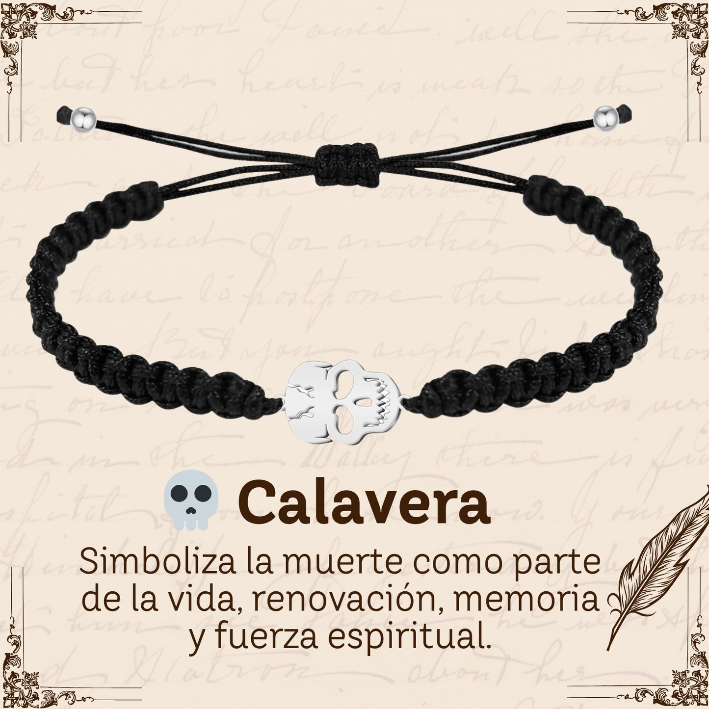 Pulsera Hilo Destino Hecho a Mano 🧵 con Amuleto de Suerte y Protección 🍀 en Acero Inoxidable 💎