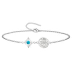 Pulsera Nudo de Bruja, Tetragrámaton y Piedra Natural - Turquesa