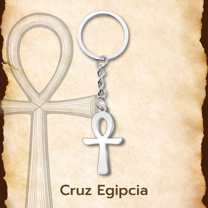 Llavero de Cruz Egipcia Acero