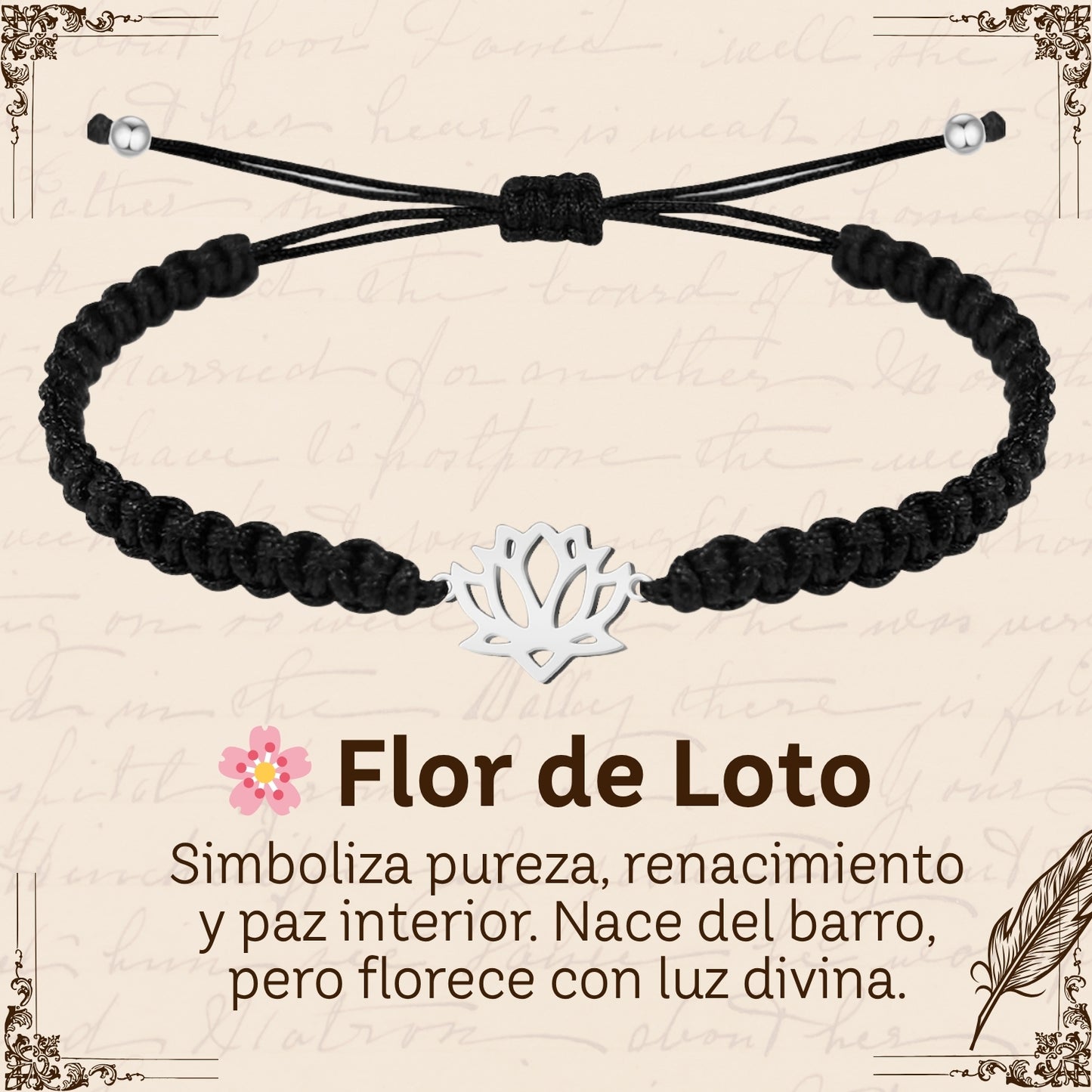 Pulsera Hilo Destino Hecho a Mano 🧵 con Amuleto de Suerte y Protección 🍀 en Acero Inoxidable 💎