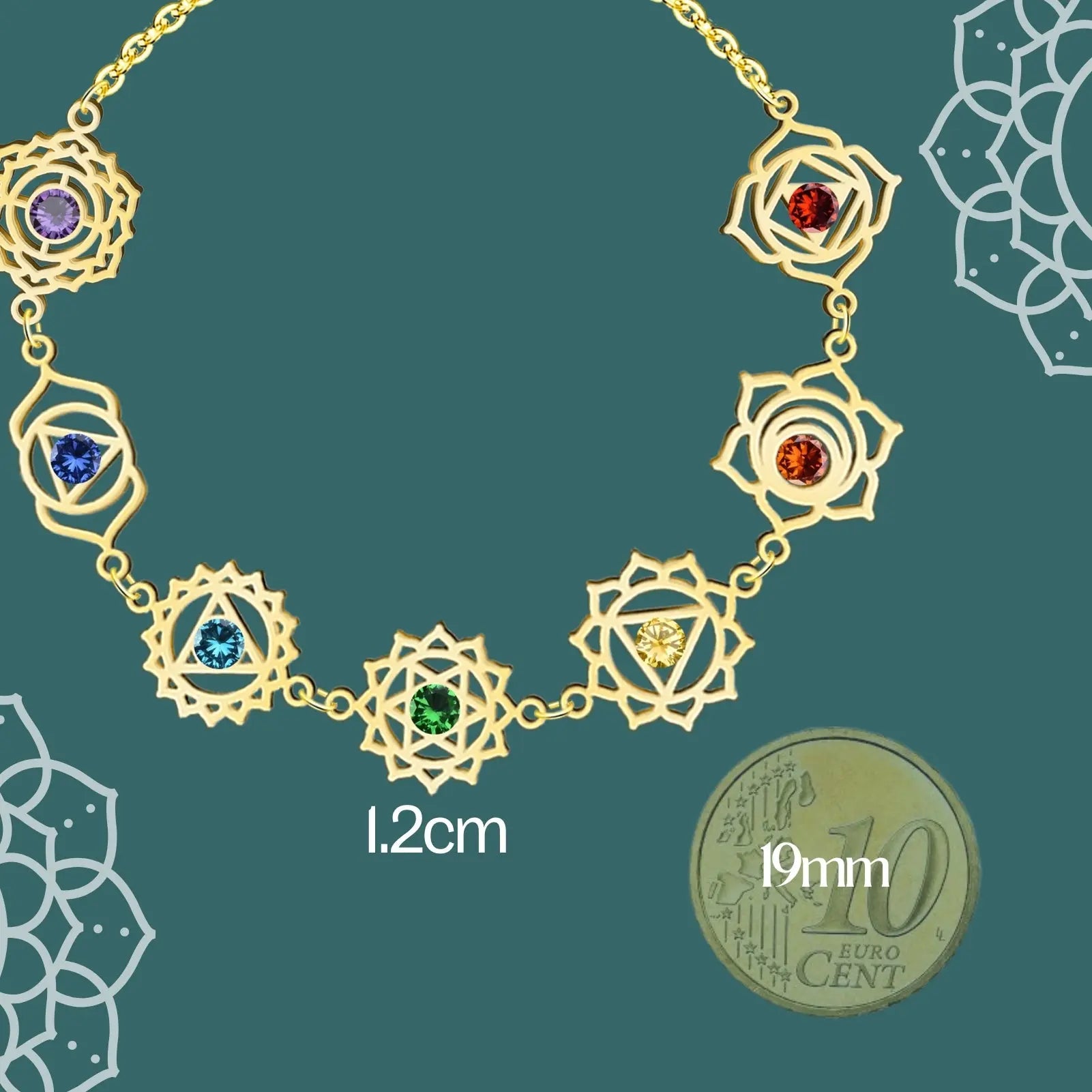 Pulsera 7 Chakras Acero Inoxidable Plateado - cotigo