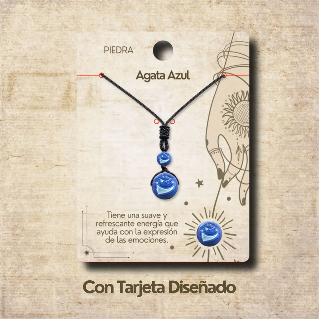 Colgante de Agata azul de bola 14mm - cotigo
