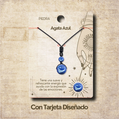 Colgante de Agata azul de bola 14mm