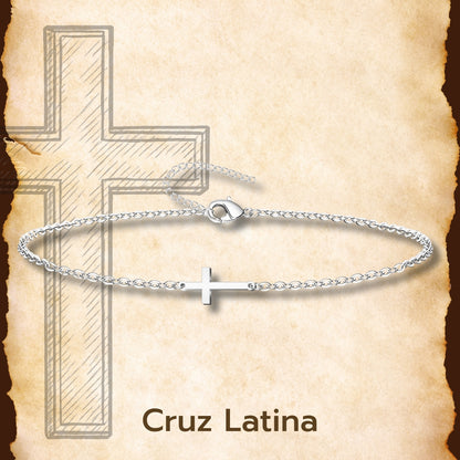 Pulsera Cruz Caravaca Acero Inoxidable, Cruz de la Victoria, Cruz Tau, Cruz Egipcia, Cruz de Santiago