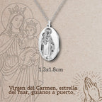 Collar Virgen del Carmen Acero Inoxidable Plateado - cotigo