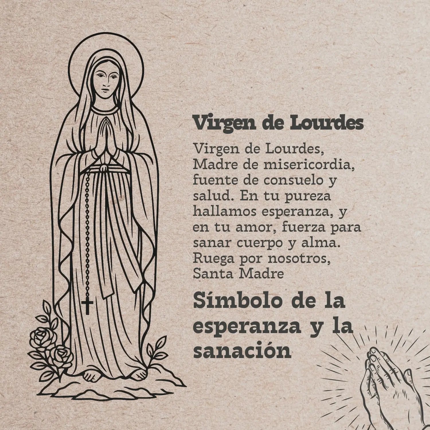 Llavero Virgen de Lourdes con Imagen Coloreado detalle
