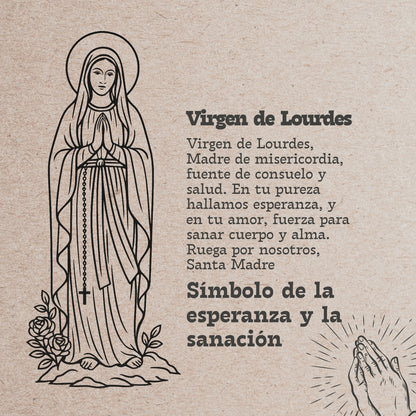 Pulsera 7 nudos con VIRGEN DE LOURDES Dorado