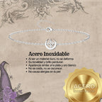 Pulsera Nudo de Bruja con Luna Invertida Acero Plateado diseño