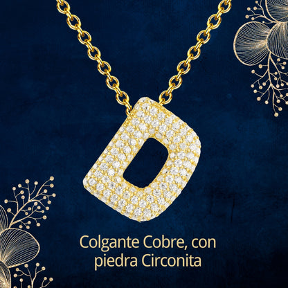 Colgante Letra inicial D con Piedra Circonita