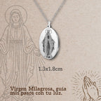 Collar Medalla Milagrosa en Acero Inoxidable Plateado - cotigo