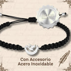 Pulsera Hilo Destino Hecho a Mano 🧵 con Amuleto de Suerte y Protección 🍀 en Acero Inoxidable 💎 - cotigo