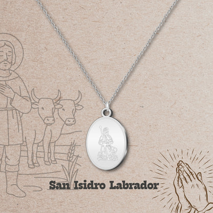 Colgante San isidro labrador Acero Plateado