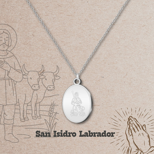 Colgante San isidro labrador Acero Plateado