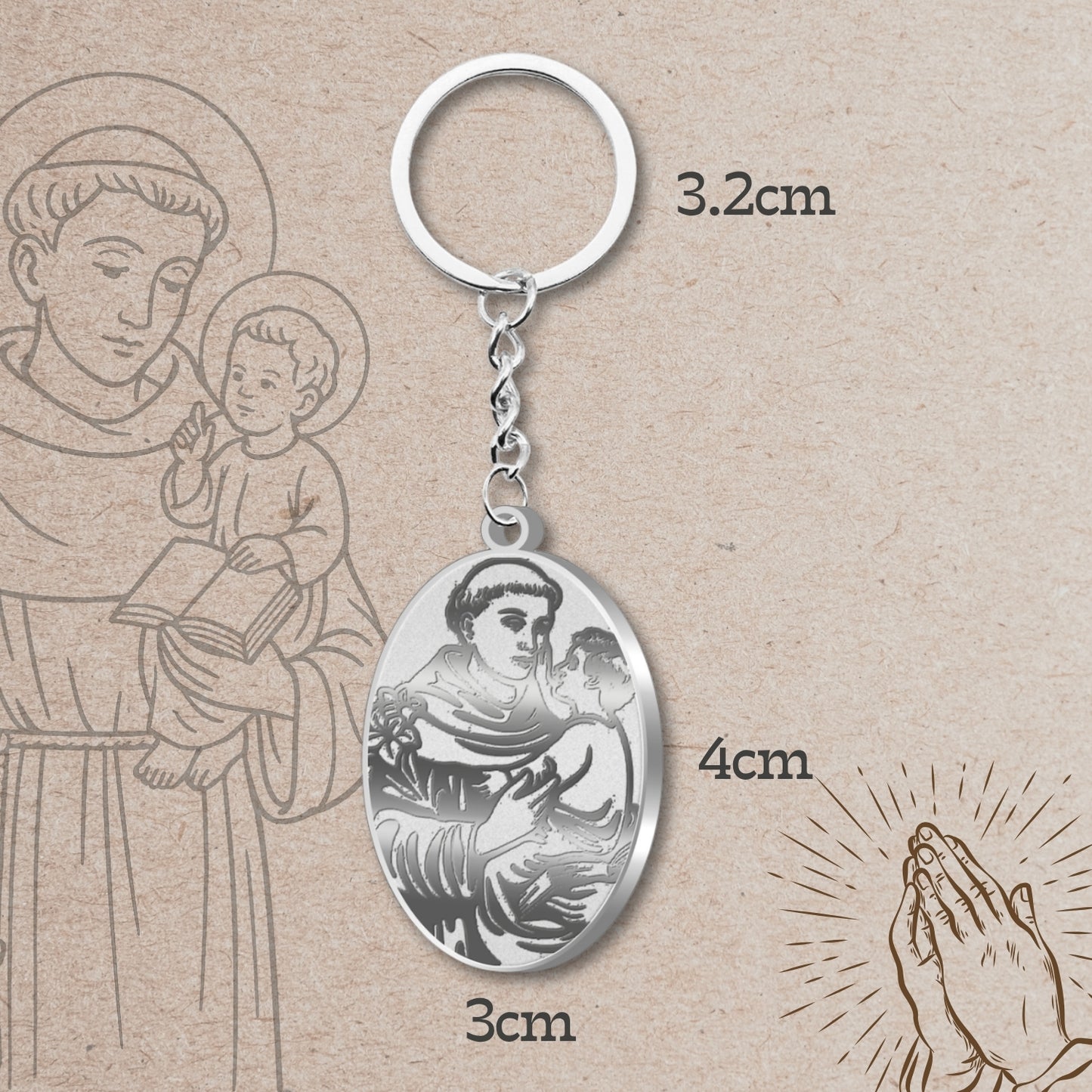 Chaveiro de aço inoxidável San Antonio