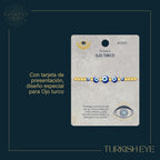 Pulsera de Ojo Turco Azul con Cuentas Doradas de Acero detalle