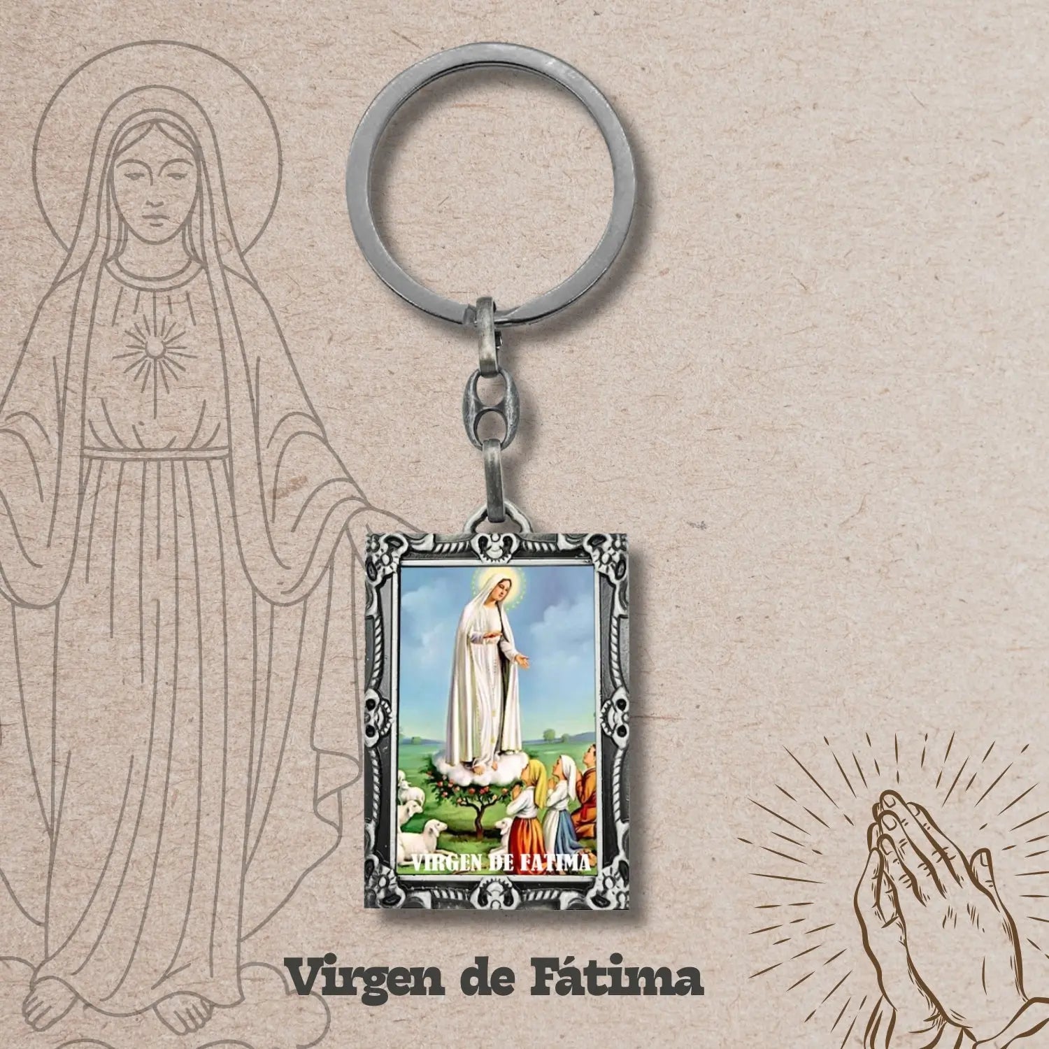 Llavero Virgen de Fátima a Color - cotigo