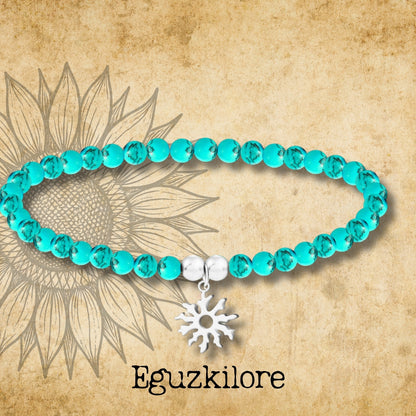 Pulsera tuquesa -EGUZKILORE-Plateado