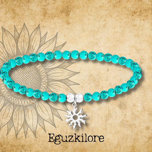 Pulsera tuquesa -EGUZKILORE-Plateado