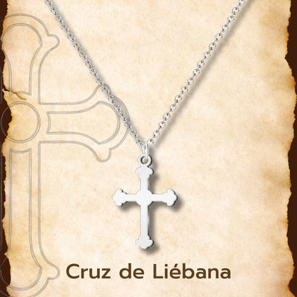 Colgante Cruz de Liébana Acero Plateado