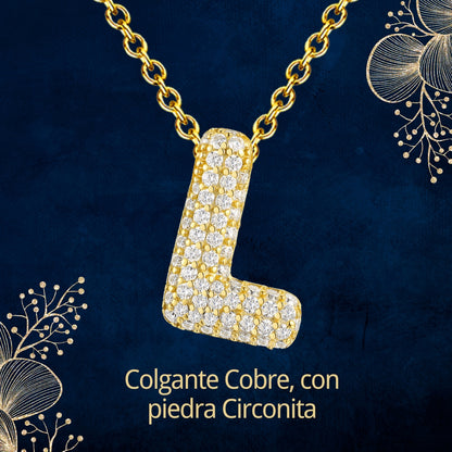 Colgante Letra inicial L con Piedra Circonita