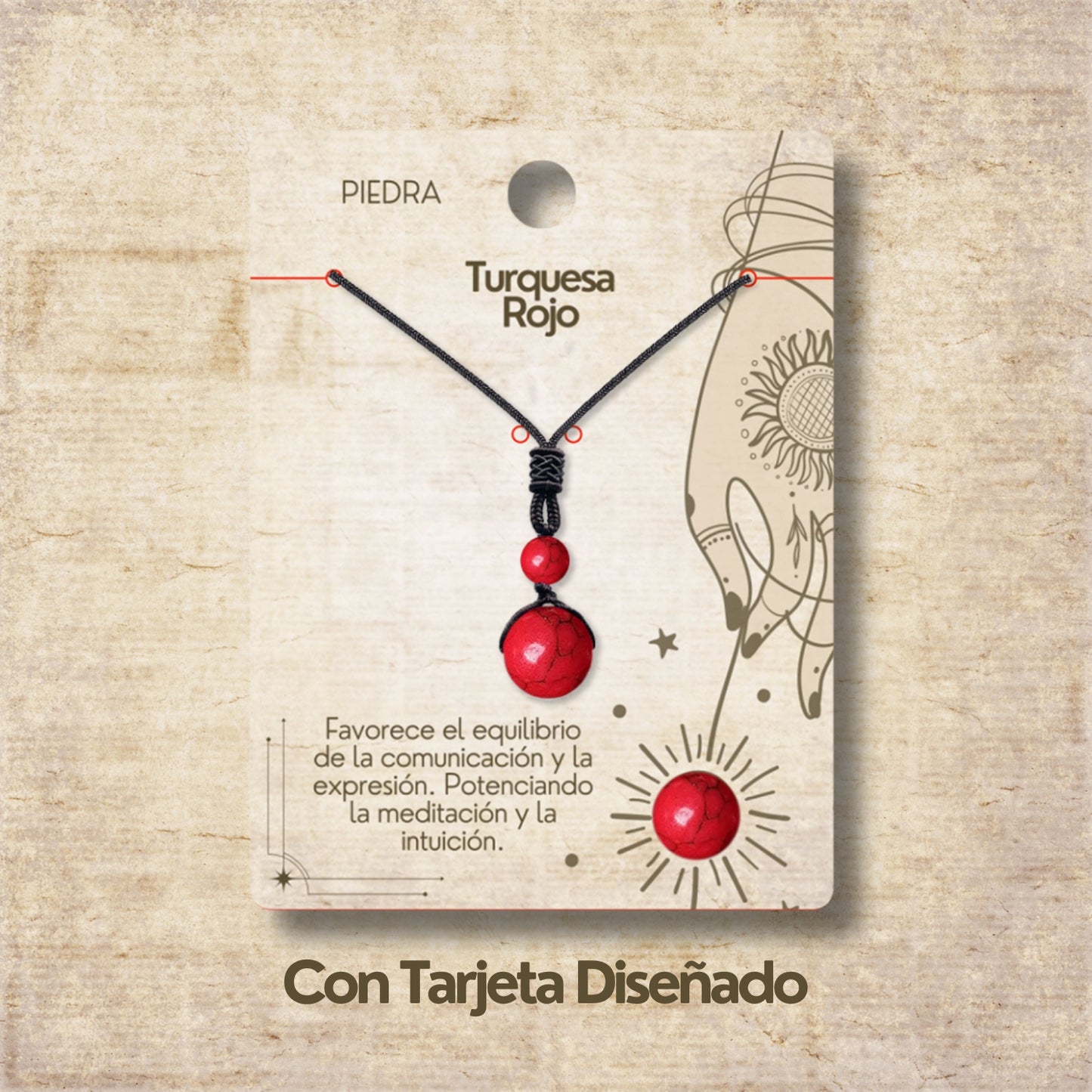 Colgante de Turquesa rojo de bola 14mm