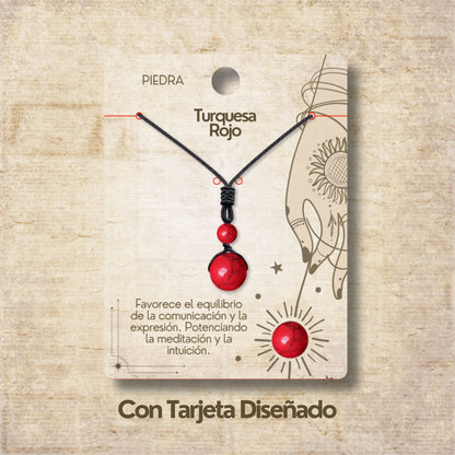 Colgante de Turquesa rojo de bola 14mm