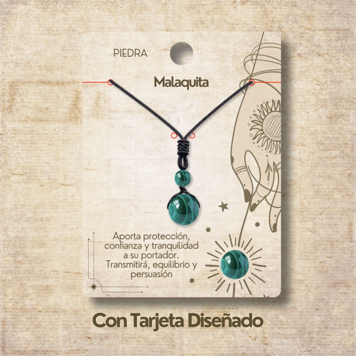 Colgante de Malaquita de bola 14mm