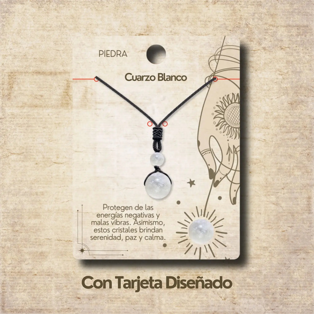 Colgante de Cuarzo blanco de bola 14mm - cotigo