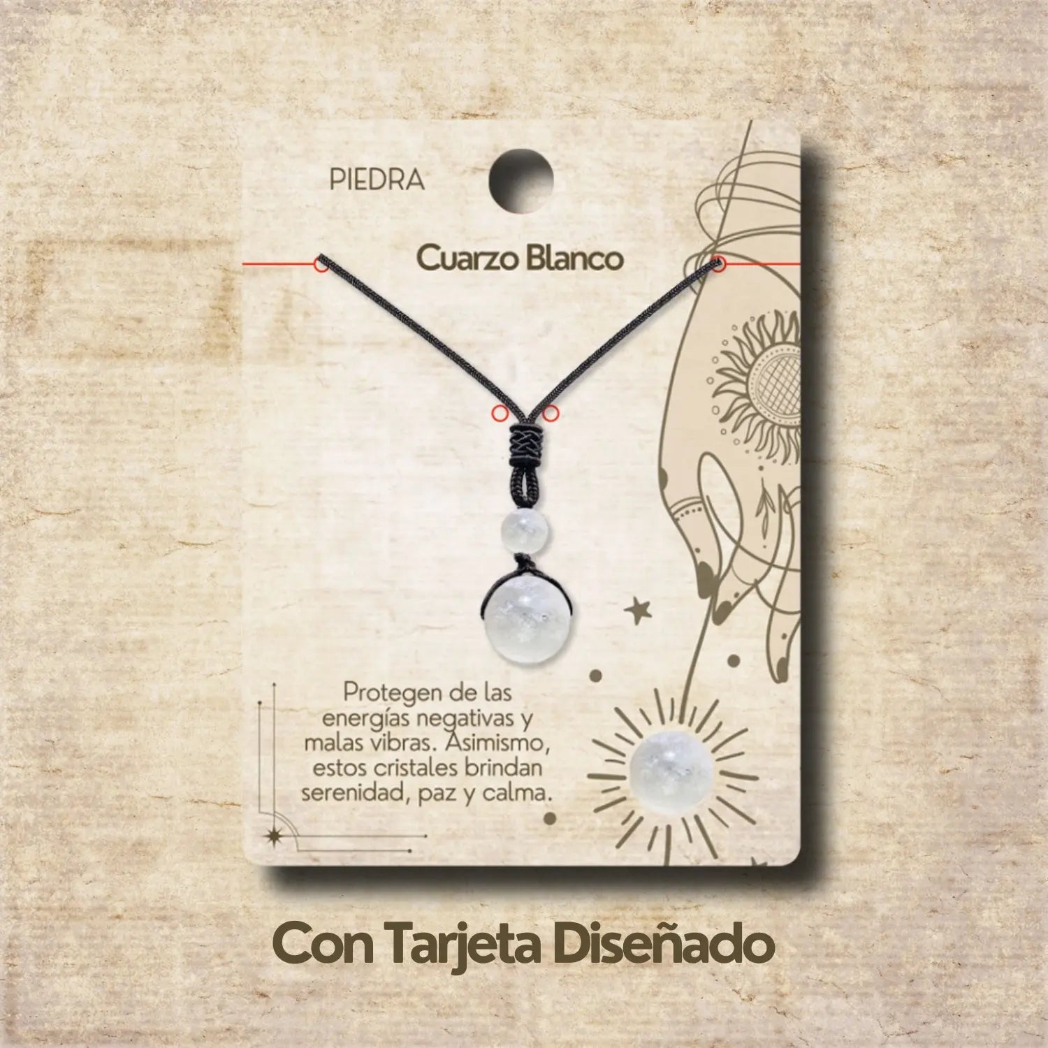 Colgante de Cuarzo blanco de bola 14mm - cotigo