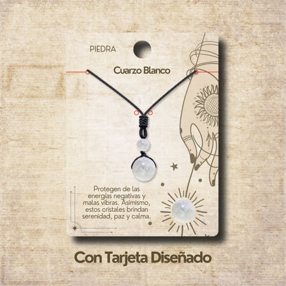 Colgante de Cuarzo blanco de bola 14mm