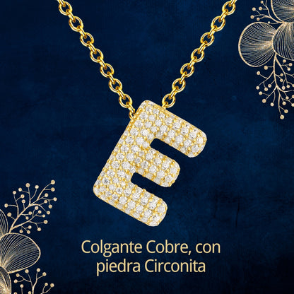 Colgante Letra inicial E con Piedra Circonita