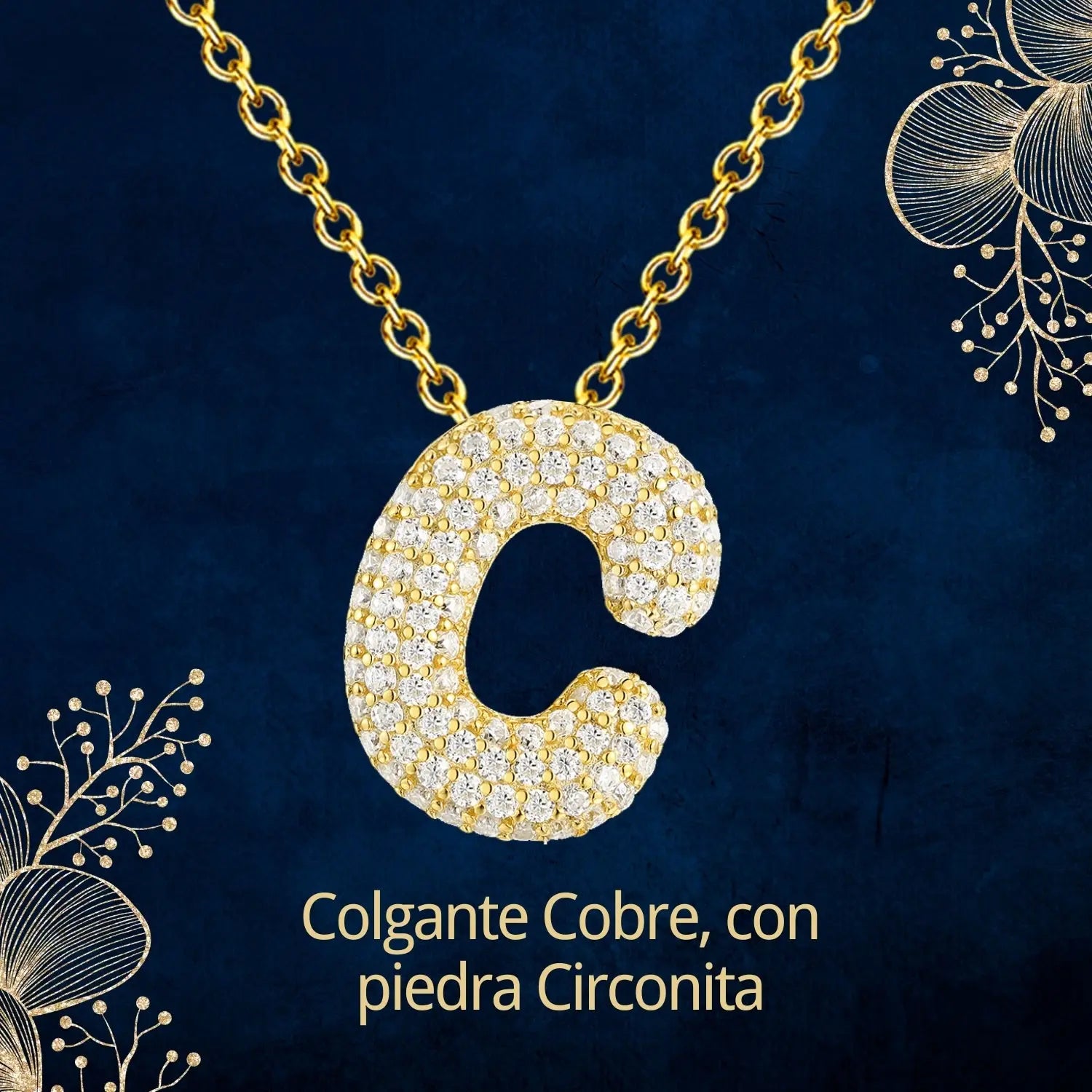 Colgante Letra inicial C con Piedra Circonita - cotigo