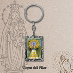 Llavero Virgen del Pilar con Imagen Coloreado acabado